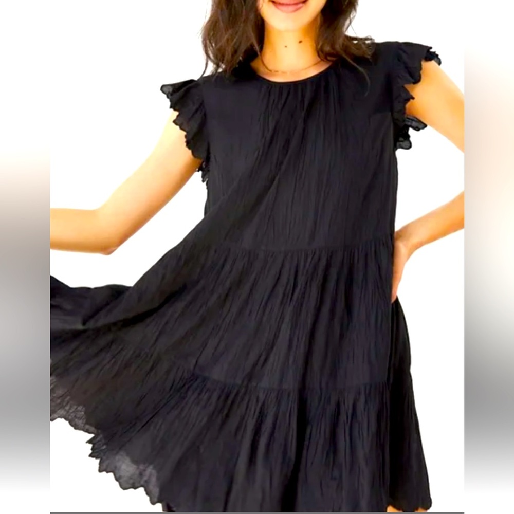 Wilfred Black Sidonie Ruffle Sleeve Dress